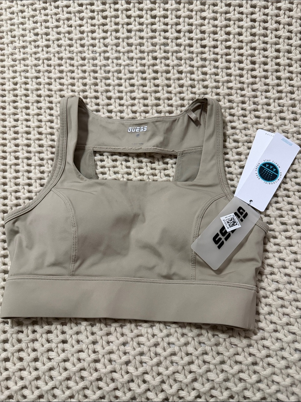 GUESS Alexa Active Taupe Sports Bra - size XS